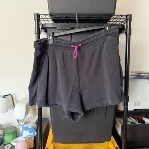 Nike Black Sweat Shorts with Pink Accent